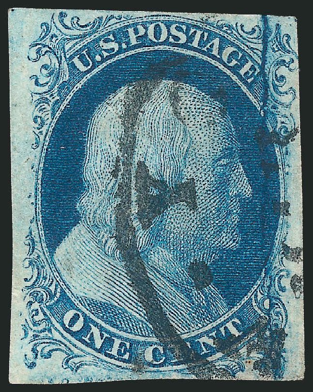 US Stamps Value Scott Cat. 7 - 1c 1851 Franklin. Robert Siegel Auction Galleries, Dec 2011, Sale 1017, Lot 77