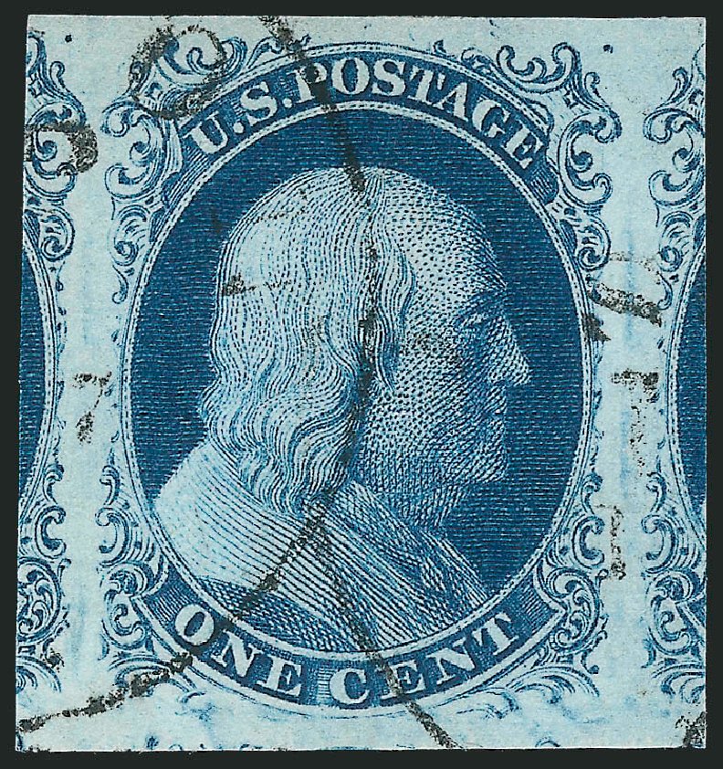 Price of US Stamp Scott Cat. # 7: 1c 1851 Franklin. Robert Siegel Auction Galleries, Nov 2012, Sale 1034, Lot 27
