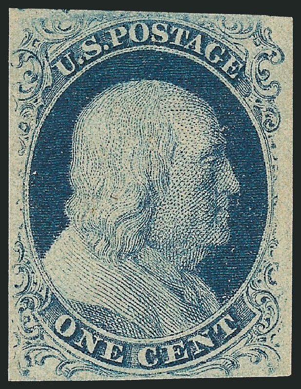 US Stamps Prices Scott Catalog # 7 - 1851 1c Franklin. Robert Siegel Auction Galleries, May 2013, Sale 1044, Lot 77