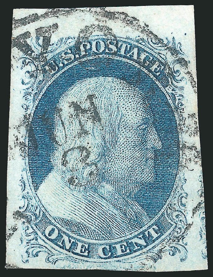 Value of US Stamps Scott Catalogue # 7 - 1c 1851 Franklin. Robert Siegel Auction Galleries, Nov 2014, Sale 1084, Lot 3037