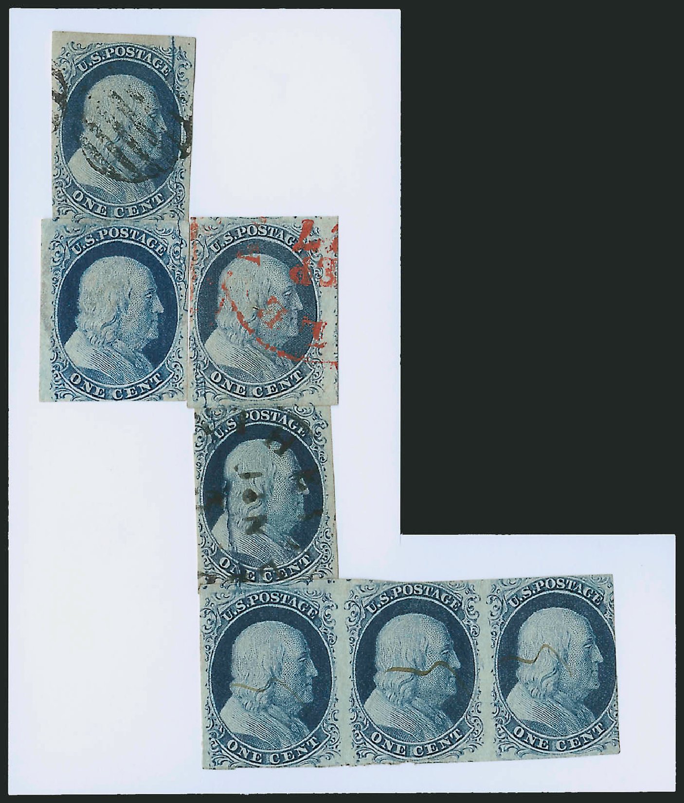 US Stamp Price Scott Catalog 7: 1c 1851 Franklin. Robert Siegel Auction Galleries, Oct 2008, Sale 963, Lot 157