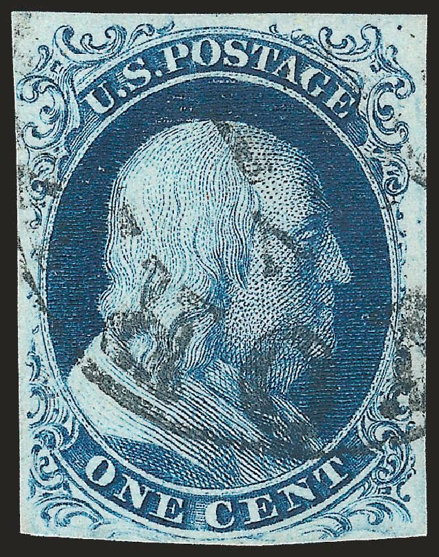 Value of US Stamps Scott Cat. # 7: 1c 1851 Franklin. Robert Siegel Auction Galleries, Sep 2009, Sale 976, Lot 1097