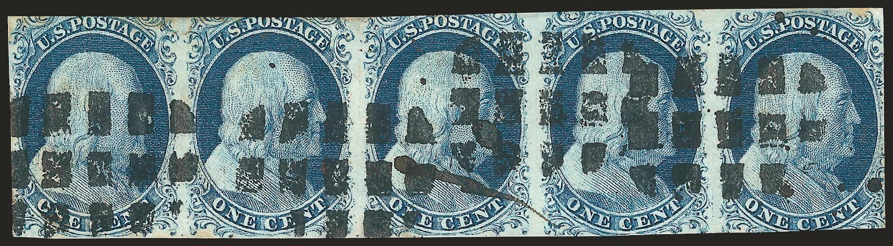 Value of US Stamp Scott Cat. # 7: 1851 1c Franklin. Robert Siegel Auction Galleries, Apr 2010, Sale 984, Lot 67