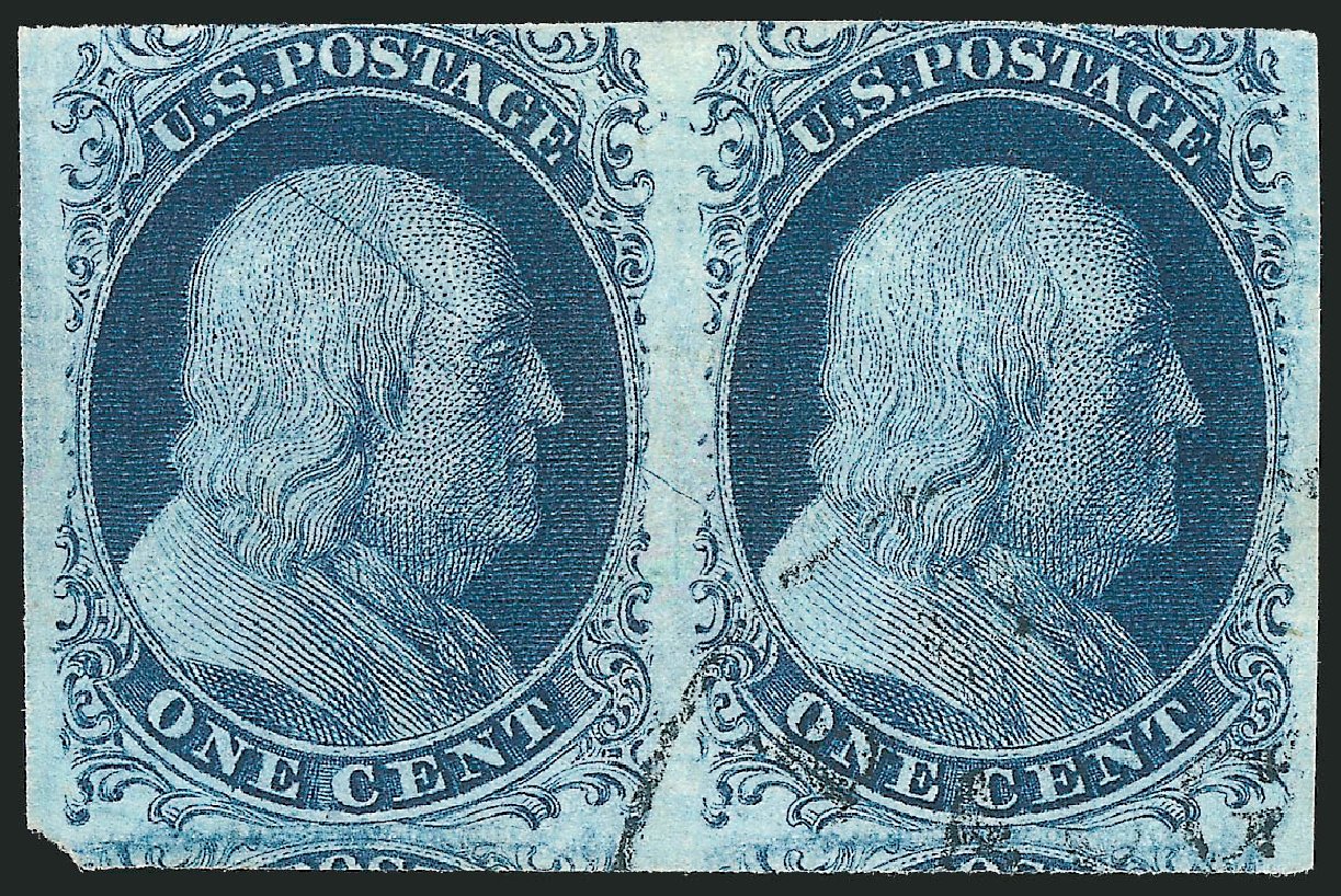 US Stamps Values Scott 7: 1851 1c Franklin. Robert Siegel Auction Galleries, Sep 2010, Sale 994, Lot 1017