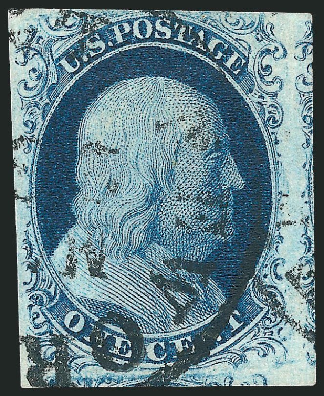 US Stamps Price Scott Catalog #7 - 1c 1851 Franklin. Robert Siegel Auction Galleries, Sep 2010, Sale 994, Lot 1037
