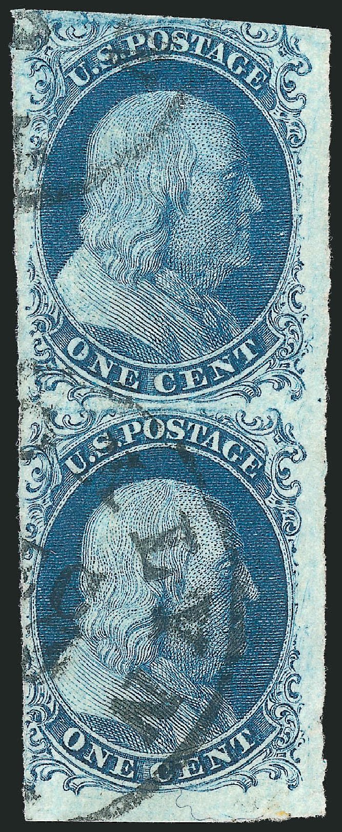 Value of US Stamps Scott Catalogue # 7: 1c 1851 Franklin. Robert Siegel Auction Galleries, Sep 2010, Sale 994, Lot 1057