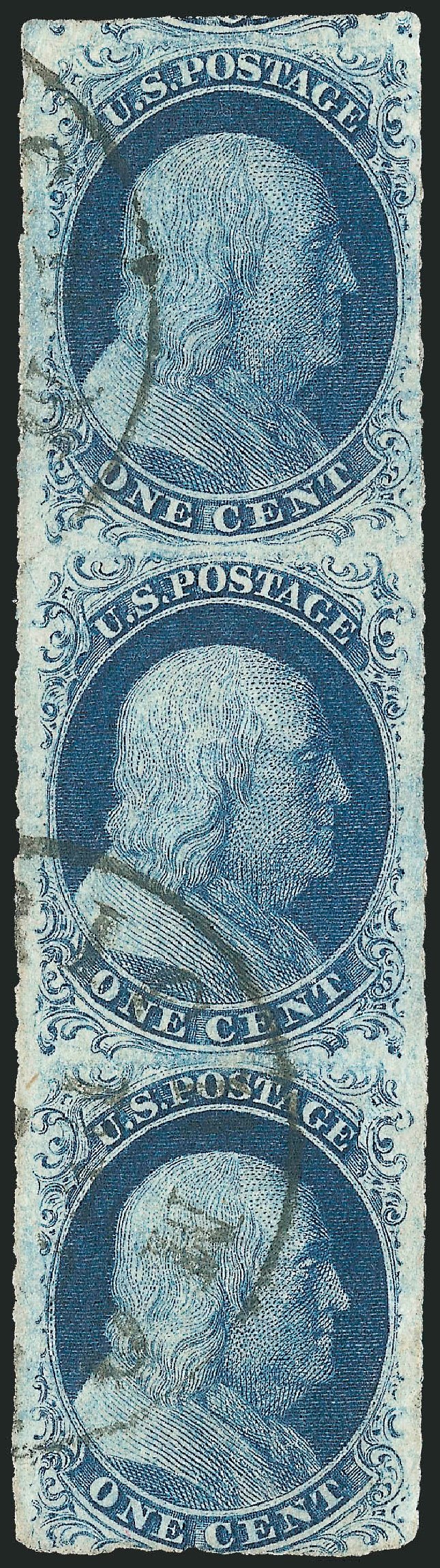 US Stamp Prices Scott Cat. 7 - 1c 1851 Franklin. Robert Siegel Auction Galleries, Sep 2010, Sale 994, Lot 1067