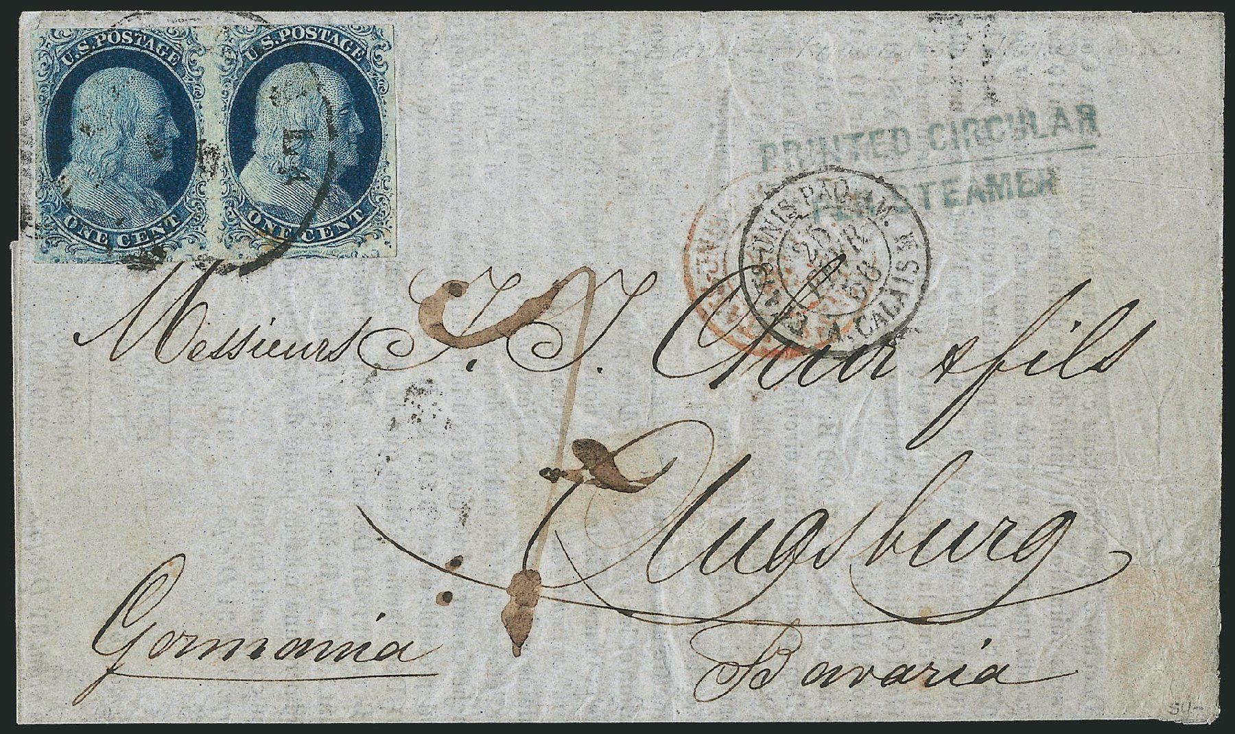 US Stamps Value Scott Catalogue #7: 1851 1c Franklin. Robert Siegel Auction Galleries, Sep 2010, Sale 994, Lot 977