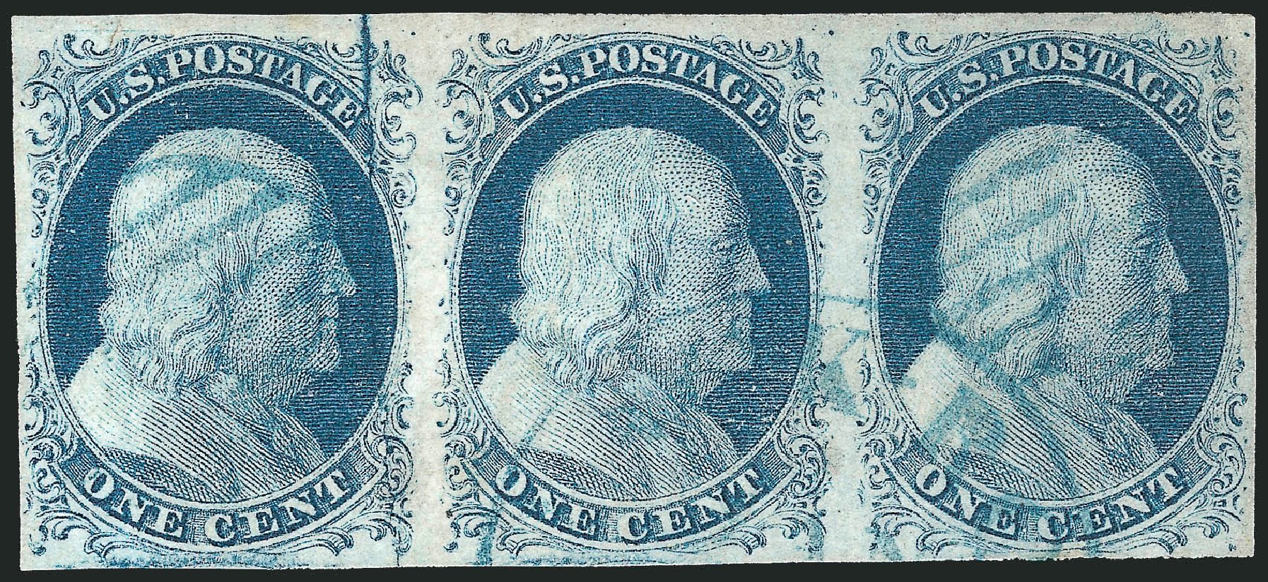 Value of US Stamp Scott #7 - 1851 1c Franklin. Robert Siegel Auction Galleries, Dec 2010, Sale 998, Lot 317