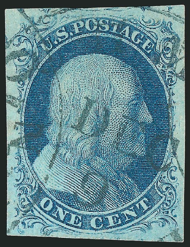 US Stamp Price Scott Catalogue #7: 1c 1851 Franklin. Robert Siegel Auction Galleries, Dec 2010, Sale 998, Lot 337