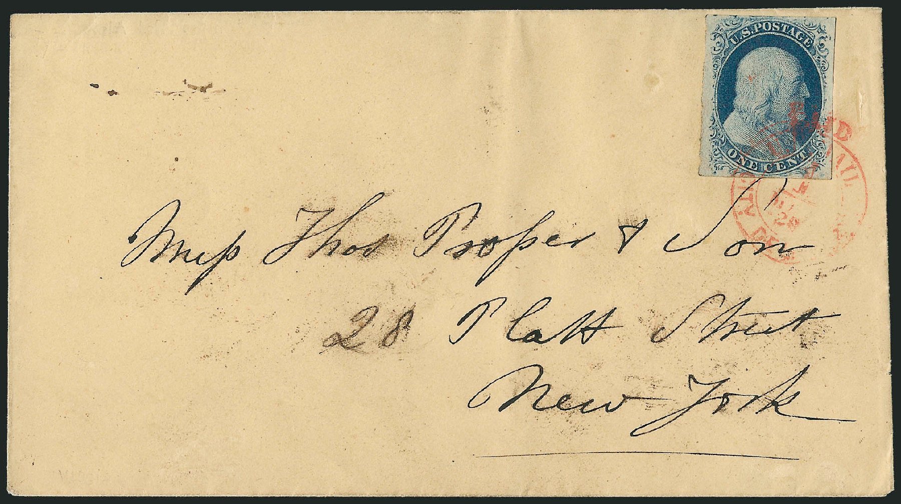 Values of US Stamps Scott Catalogue #7: 1851 1c Franklin. Robert Siegel Auction Galleries, Dec 2010, Sale 998, Lot 377