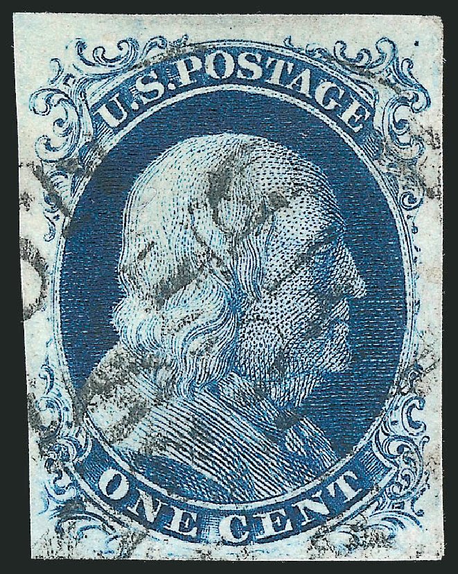 Value of US Stamp Scott Catalogue 7 - 1c 1851 Franklin. Robert Siegel Auction Galleries, Dec 2010, Sale 998, Lot 427