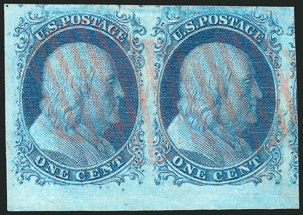Values of US Stamps Scott # 7 - 1851 1c Franklin. Robert Siegel Auction Galleries, Dec 2010, Sale 998, Lot 7