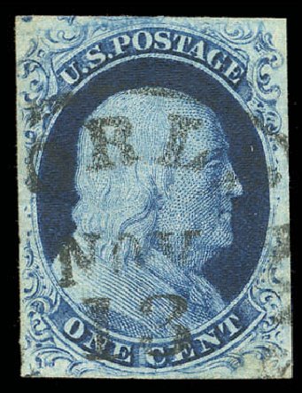 Costs of US Stamp Scott Catalog 7: 1c 1851 Franklin. Matthew Bennett International, Sep 2010, Sale 331, Lot 328