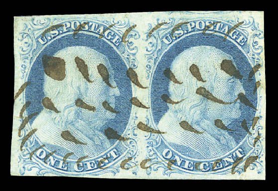 Cost of US Stamps Scott Catalogue #7 - 1851 1c Franklin. Matthew Bennett International, Sep 2010, Sale 333, Lot 3268