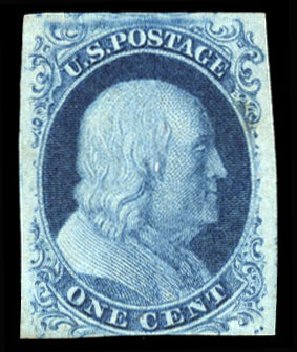 US Stamps Price Scott #7 - 1c 1851 Franklin. Cherrystone Auctions, Mar 2010, Sale 201003, Lot 28