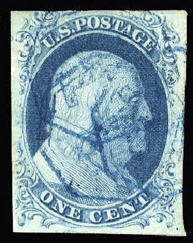 Prices of US Stamps Scott #7: 1c 1851 Franklin. Cherrystone Auctions, Jan 2015, Sale 201501, Lot 38