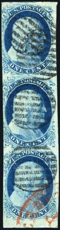 Value of US Stamp Scott Catalogue #7 - 1c 1851 Franklin. Harmer-Schau Auction Galleries, Feb 2010, Sale 84, Lot 1248