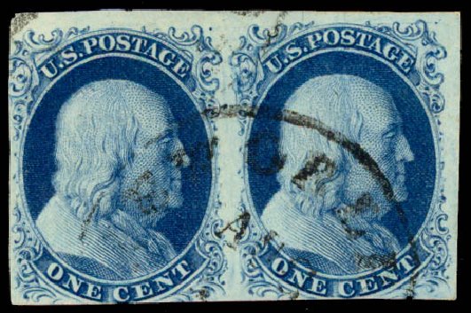 US Stamps Prices Scott # 7: 1c 1851 Franklin. Daniel Kelleher Auctions, May 2015, Sale 669, Lot 2368