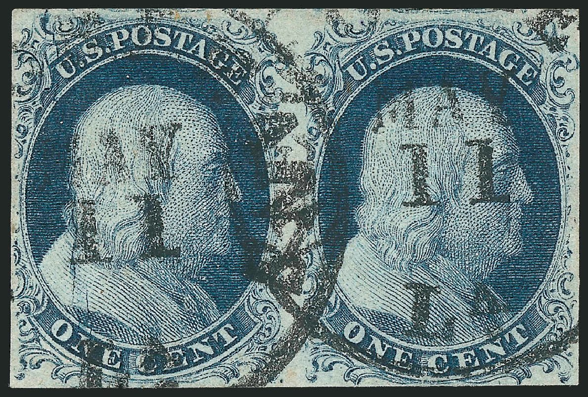 US Stamps Price Scott Catalogue # 7: 1c 1851 Franklin. Robert Siegel Auction Galleries, Nov 2013, Sale 1061, Lot 3358