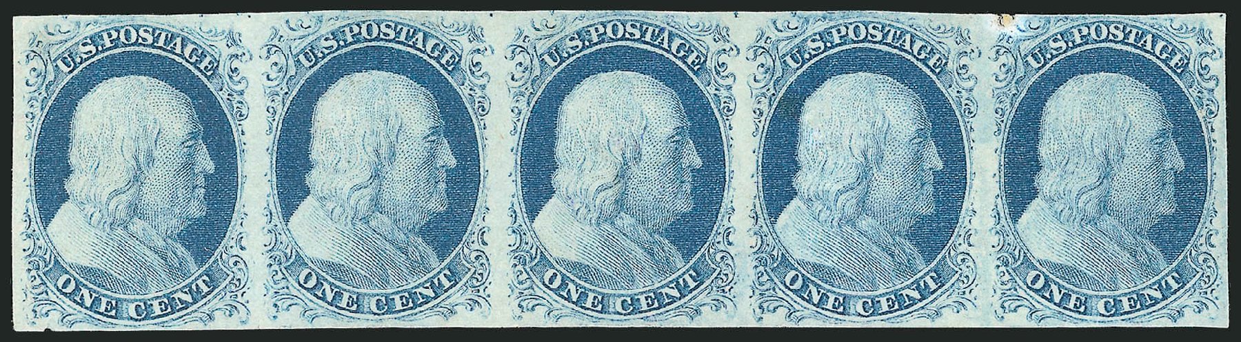 Value of US Stamps Scott Catalog #7: 1851 1c Franklin. Robert Siegel Auction Galleries, Oct 2008, Sale 963, Lot 138