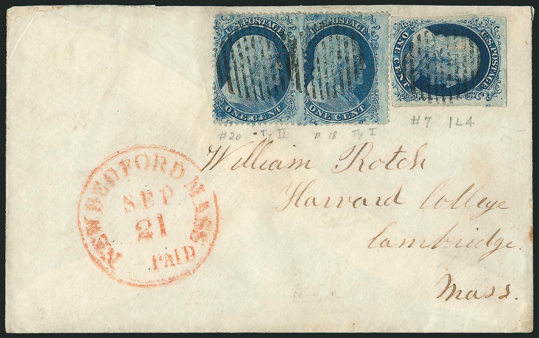 Cost of US Stamps Scott Catalogue 7 - 1c 1851 Franklin. Robert Siegel Auction Galleries, Sep 2010, Sale 994, Lot 1108