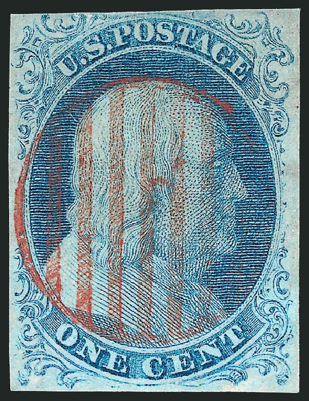 Price of US Stamps Scott Catalogue # 7: 1851 1c Franklin. Robert Siegel Auction Galleries, Sep 2010, Sale 994, Lot 658