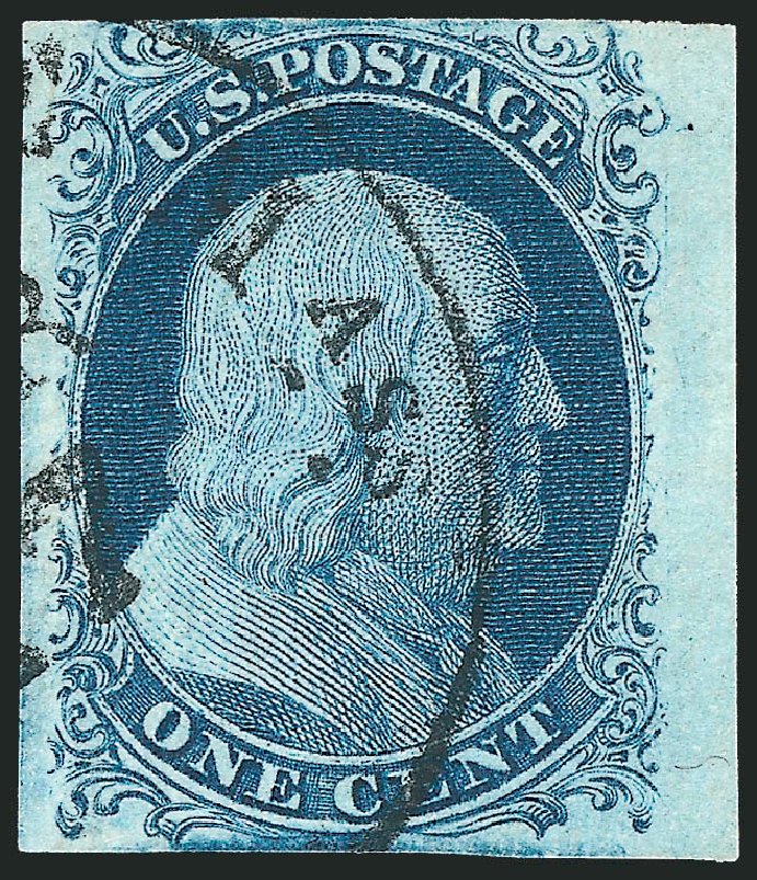 US Stamps Prices Scott Catalog #7 - 1851 1c Franklin. Robert Siegel Auction Galleries, Sep 2010, Sale 994, Lot 918