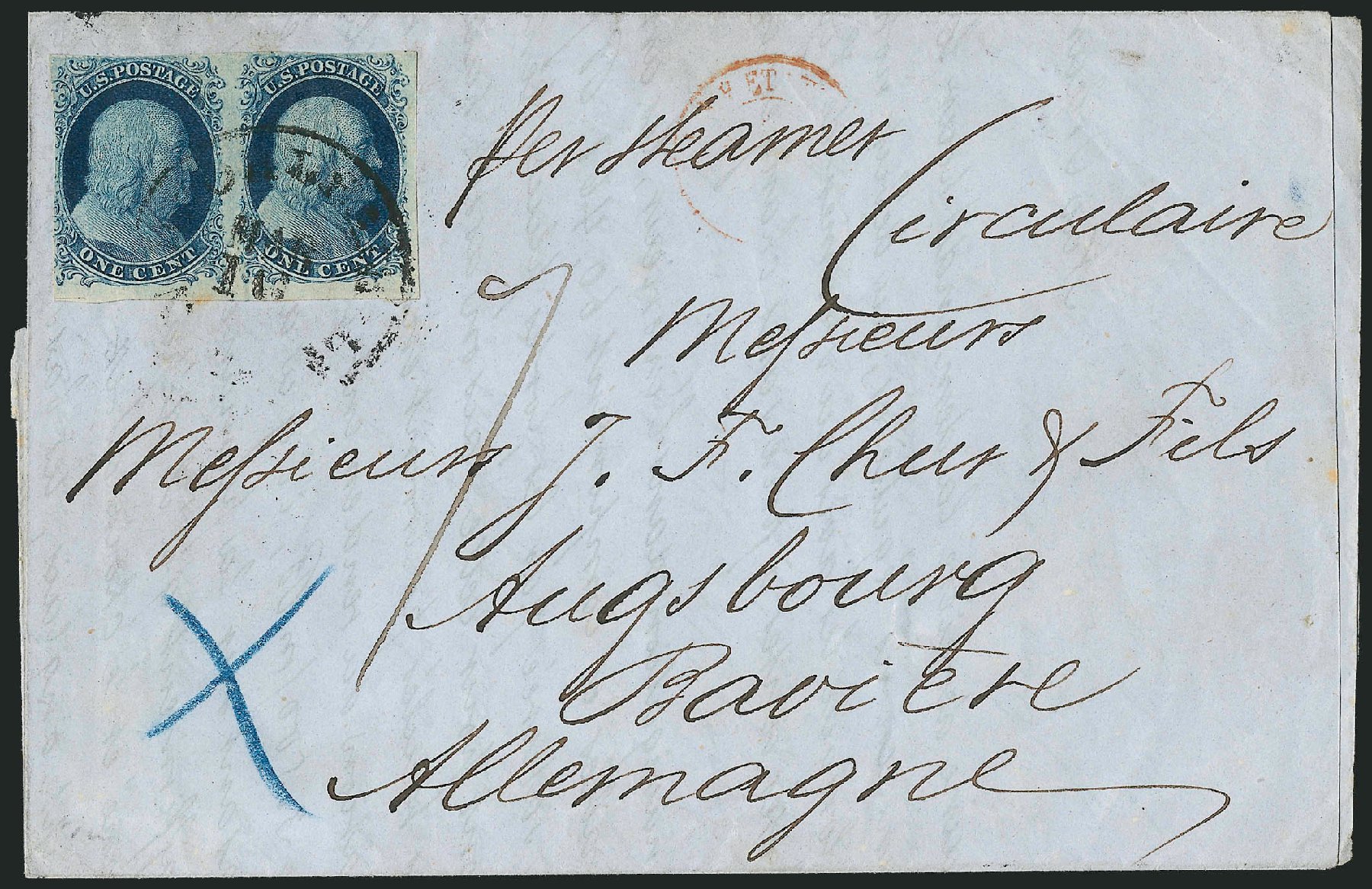 Values of US Stamps Scott # 7 - 1851 1c Franklin. Robert Siegel Auction Galleries, Sep 2010, Sale 994, Lot 978