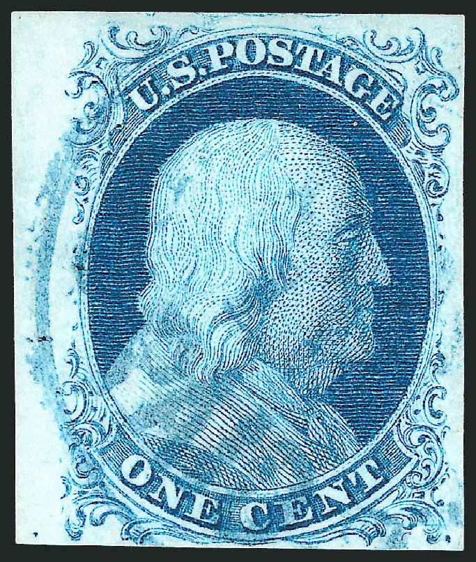 US Stamps Values Scott #7: 1c 1851 Franklin. Robert Siegel Auction Galleries, Dec 2010, Sale 998, Lot 18