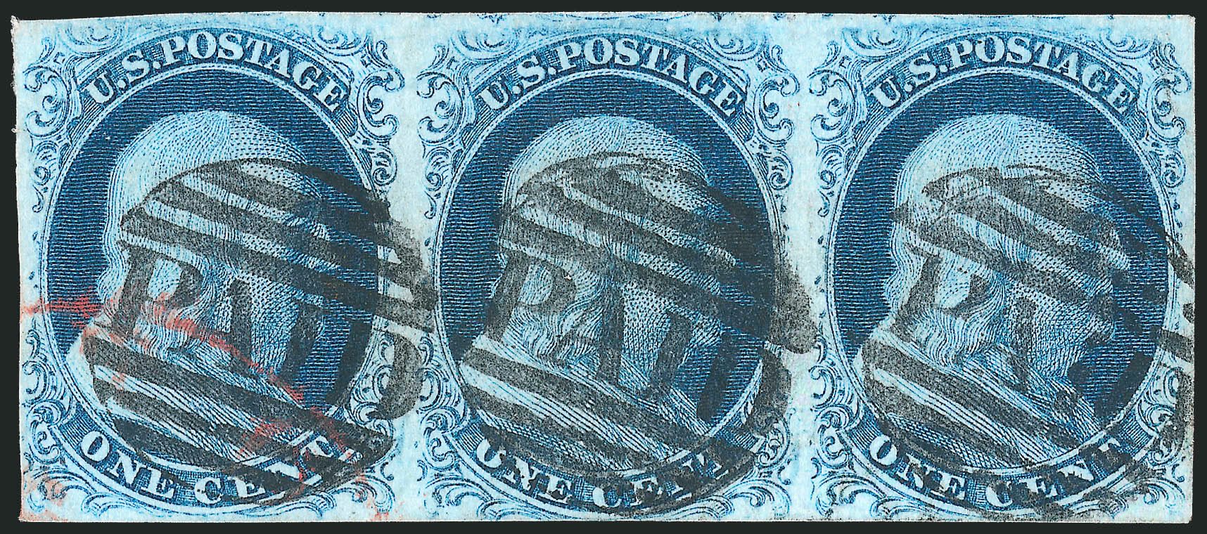 Price of US Stamps Scott Cat. 7: 1c 1851 Franklin. Robert Siegel Auction Galleries, Dec 2010, Sale 998, Lot 38