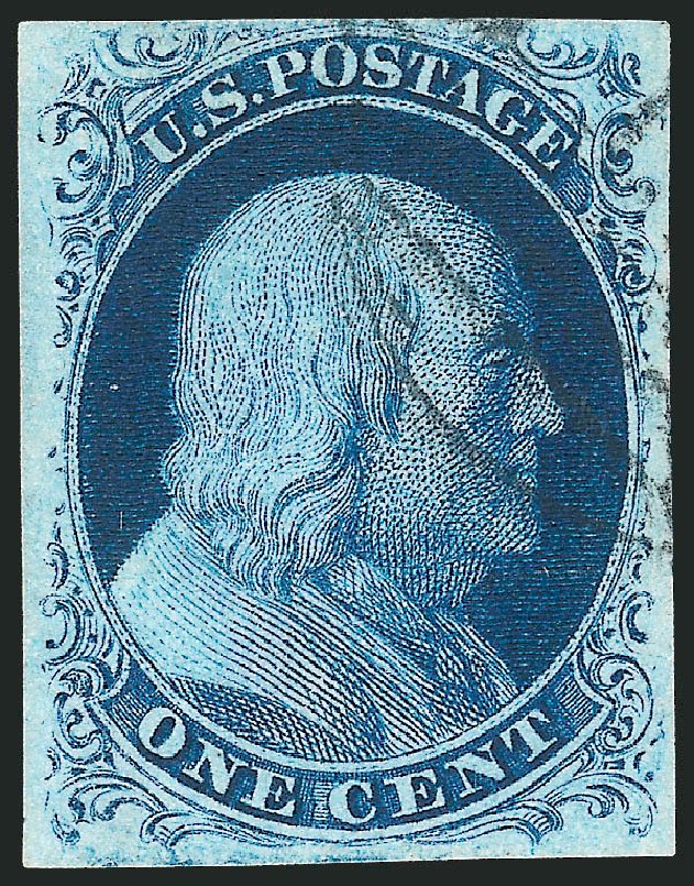 US Stamp Price Scott Cat. 7: 1c 1851 Franklin. Robert Siegel Auction Galleries, Dec 2010, Sale 998, Lot 408