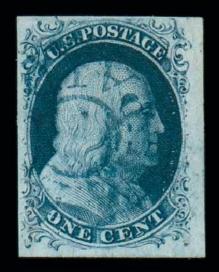 US Stamps Prices Scott Catalog #7 - 1851 1c Franklin. Matthew Bennett International, Dec 2007, Sale 323, Lot 29