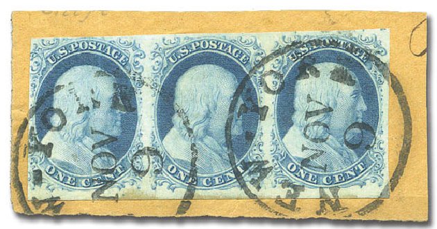 Values of US Stamps Scott Cat. # 7 - 1851 1c Franklin. Matthew Bennett International, Sep 2010, Sale 333, Lot 3269