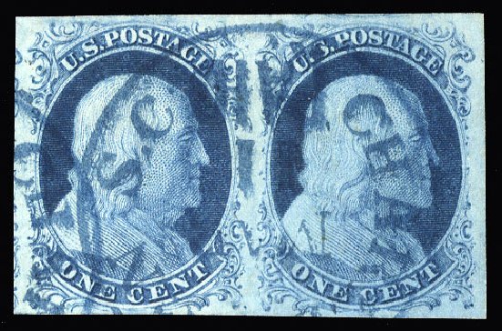 Prices of US Stamp Scott Catalog 7 - 1851 1c Franklin. Cherrystone Auctions, Jan 2015, Sale 201501, Lot 39