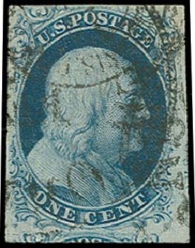 US Stamp Prices Scott Catalog 7 - 1c 1851 Franklin. H.R. Harmer, Oct 2014, Sale 3006, Lot 1019