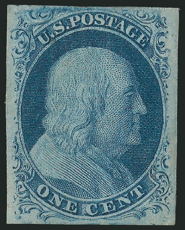 Price of US Stamp Scott Cat. # 7: 1851 1c Franklin. Robert Siegel Auction Galleries, Oct 2011, Sale 1014, Lot 1039