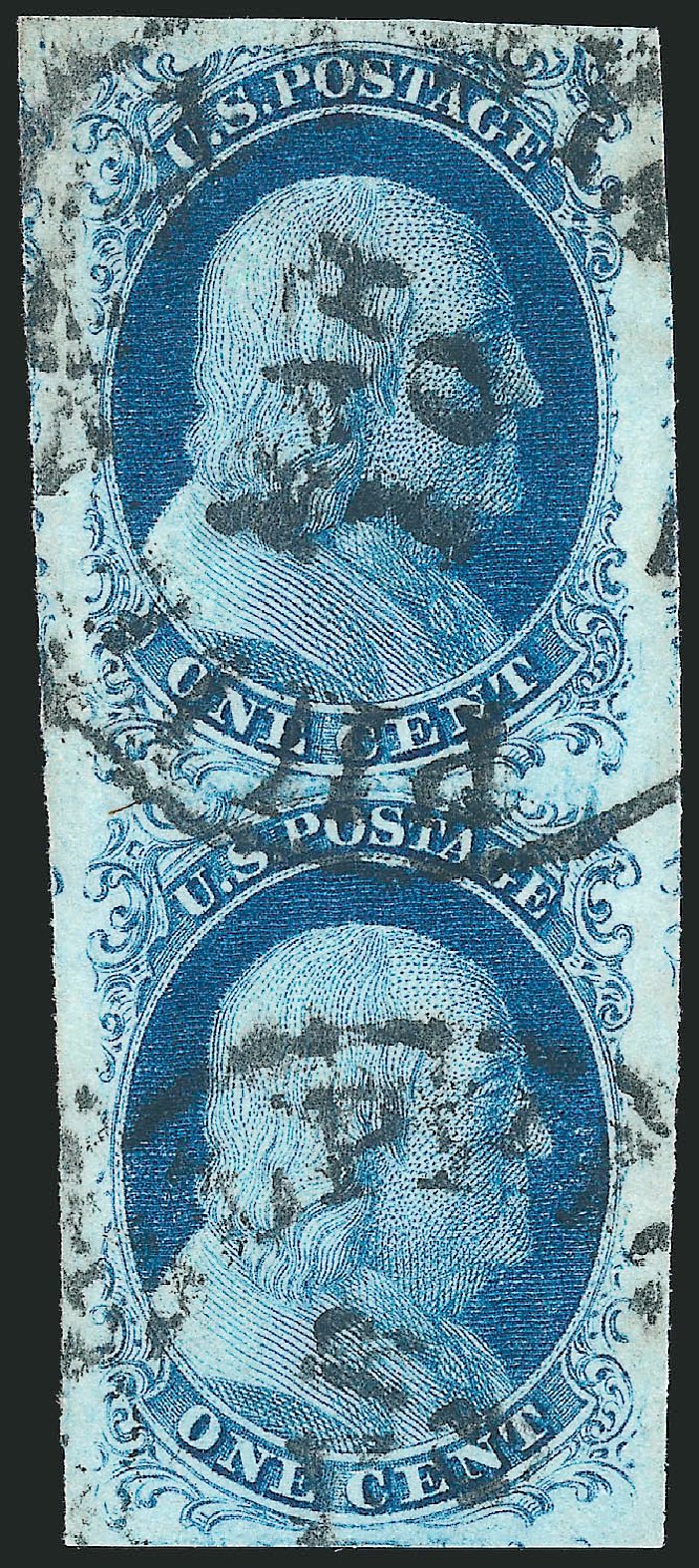 US Stamp Value Scott Cat. 7: 1c 1851 Franklin. Robert Siegel Auction Galleries, Jul 2013, Sale 1050, Lot 79