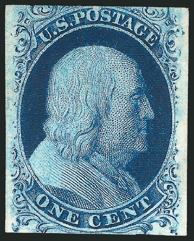 Values of US Stamp Scott Catalogue #7: 1c 1851 Franklin. Robert Siegel Auction Galleries, Dec 2014, Sale 1090, Lot 1129