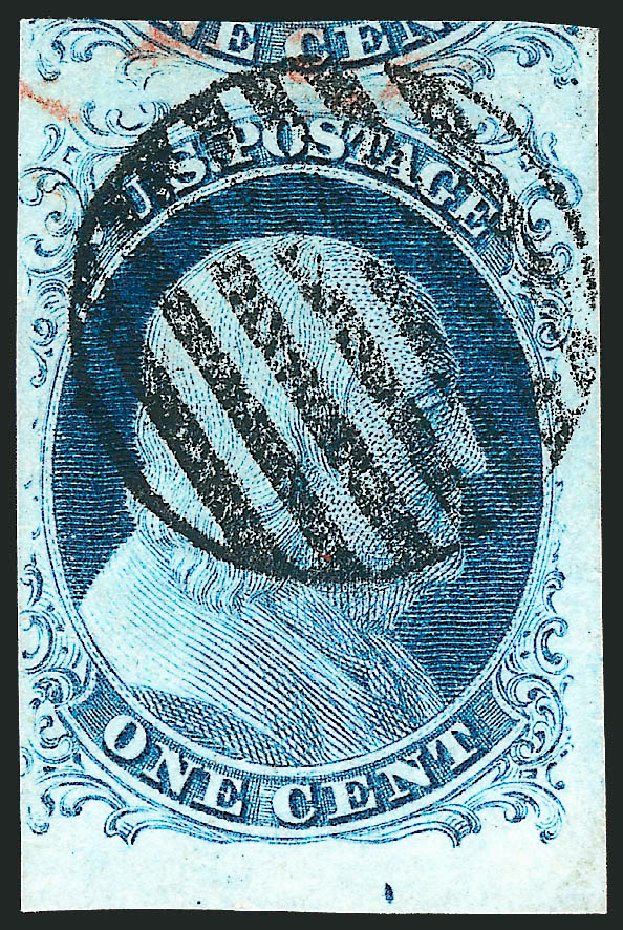 US Stamp Values Scott # 7 - 1851 1c Franklin. Robert Siegel Auction Galleries, Oct 2008, Sale 963, Lot 89