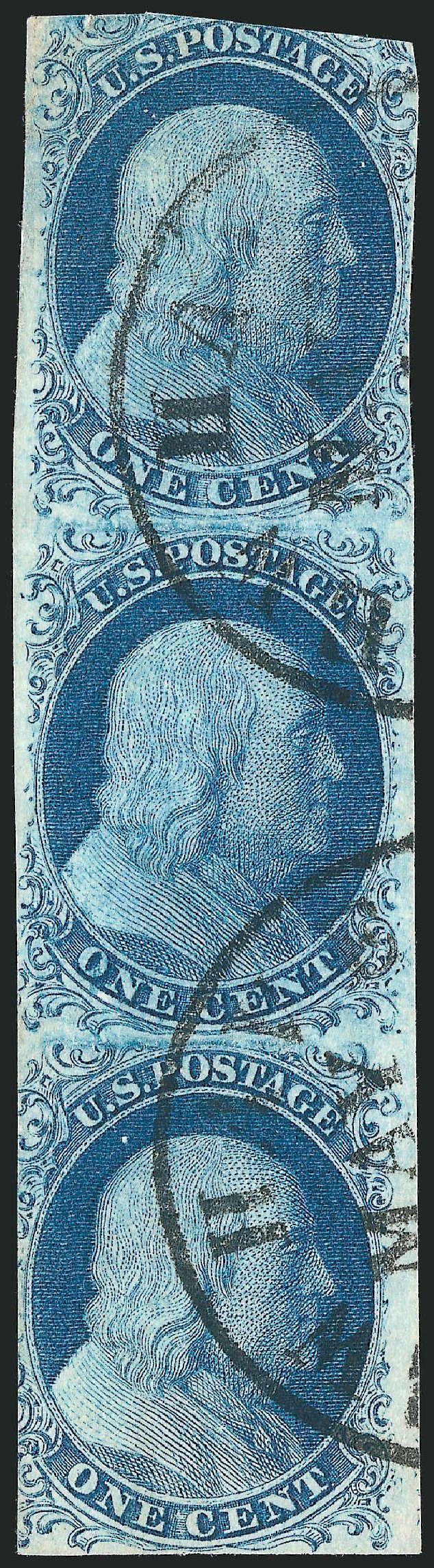 Cost of US Stamps Scott Catalog # 7 - 1c 1851 Franklin. Robert Siegel Auction Galleries, Sep 2010, Sale 994, Lot 1019