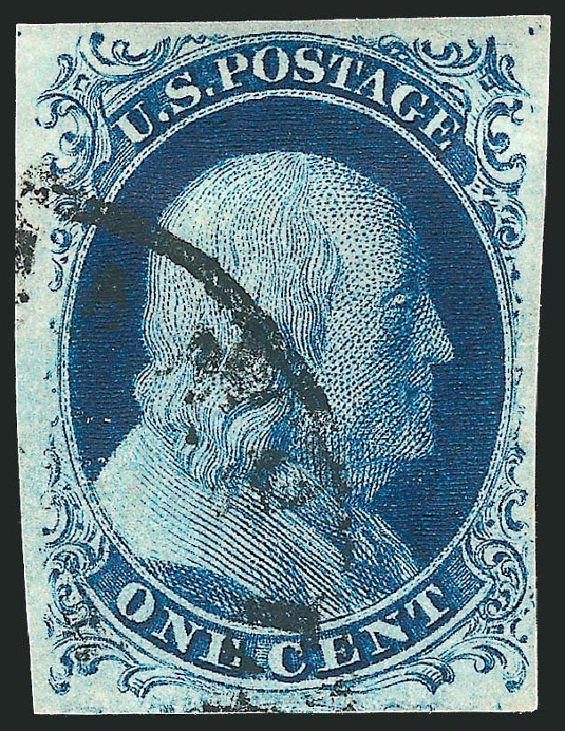 Value of US Stamp Scott Catalogue #7: 1c 1851 Franklin. Robert Siegel Auction Galleries, Sep 2010, Sale 994, Lot 1029