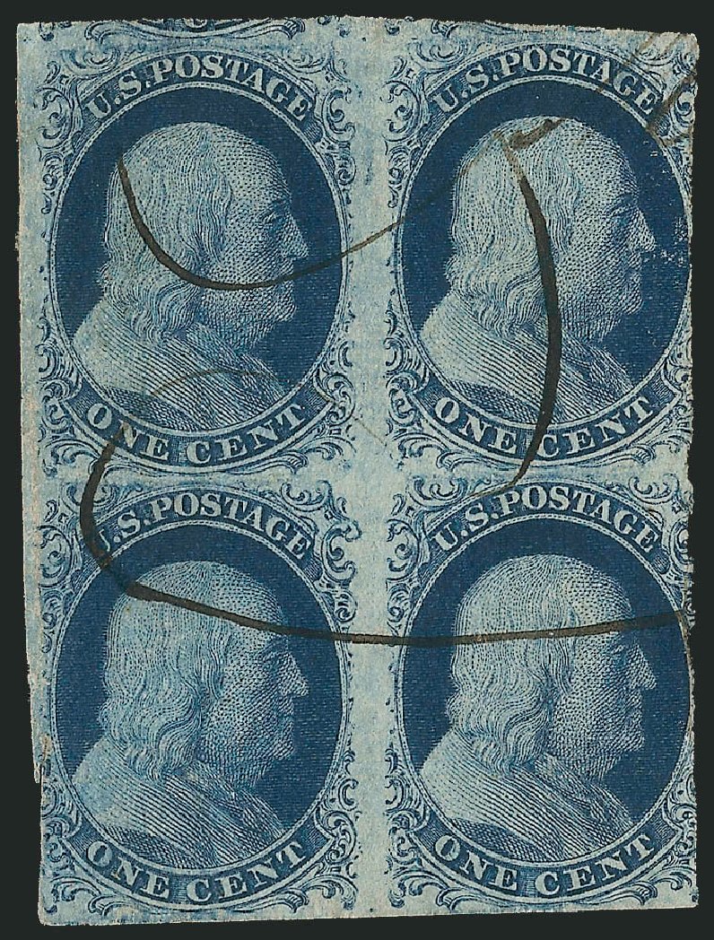 Value of US Stamps Scott #7 - 1851 1c Franklin. Robert Siegel Auction Galleries, Sep 2010, Sale 994, Lot 1069