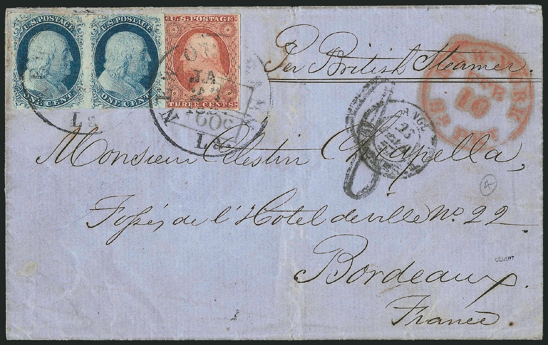 US Stamps Prices Scott Catalogue 7 - 1851 1c Franklin. Robert Siegel Auction Galleries, Sep 2010, Sale 994, Lot 979