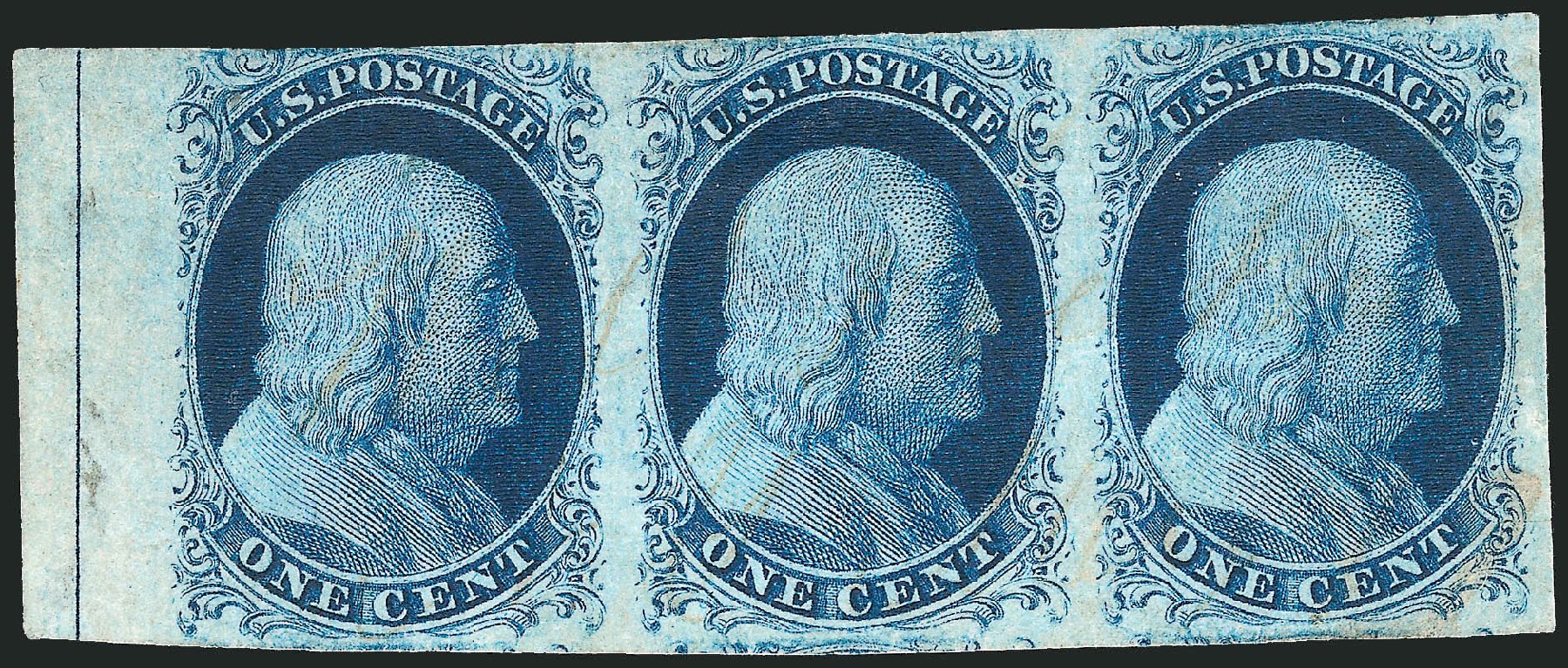Value of US Stamps Scott Cat. # 7 - 1c 1851 Franklin. Robert Siegel Auction Galleries, Sep 2010, Sale 994, Lot 999