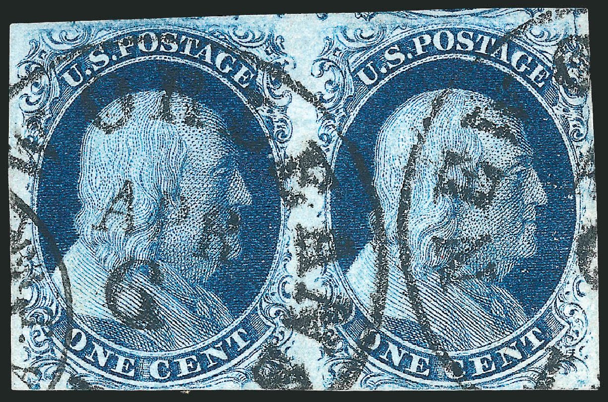 US Stamp Values Scott Catalog 7: 1851 1c Franklin. Robert Siegel Auction Galleries, Dec 2010, Sale 998, Lot 319