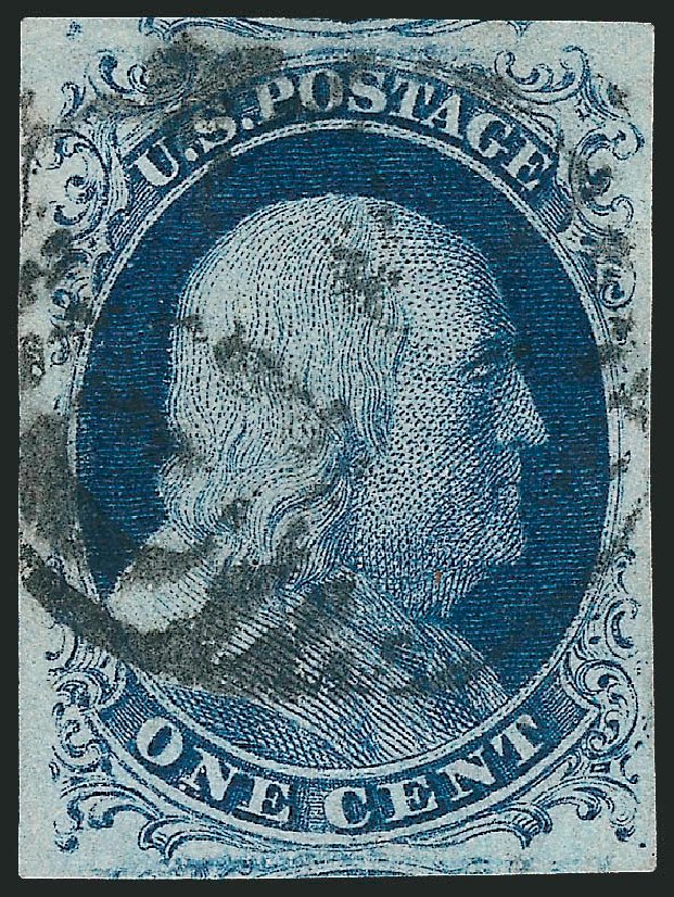 Costs of US Stamps Scott Catalogue 7: 1c 1851 Franklin. Robert Siegel Auction Galleries, Dec 2010, Sale 998, Lot 349