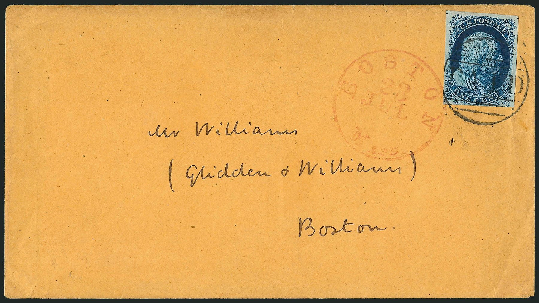 US Stamps Prices Scott 7 - 1c 1851 Franklin. Robert Siegel Auction Galleries, Dec 2010, Sale 998, Lot 419