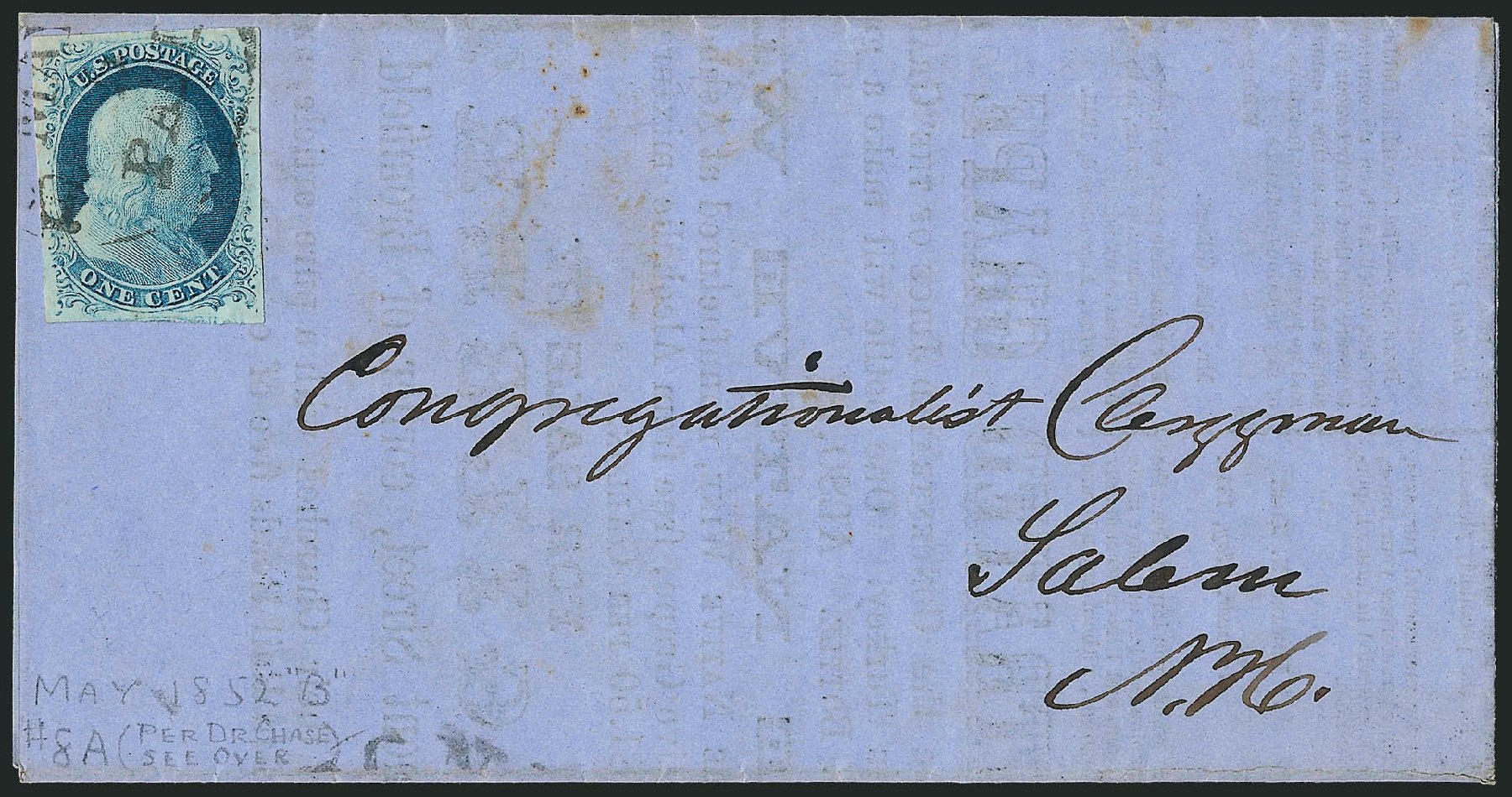 US Stamp Values Scott Catalogue #7 - 1c 1851 Franklin. Robert Siegel Auction Galleries, Dec 2010, Sale 998, Lot 49