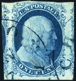 US Stamps Price Scott Catalog 7: 1851 1c Franklin. Harmer-Schau Auction Galleries, Oct 2010, Sale 87, Lot 90